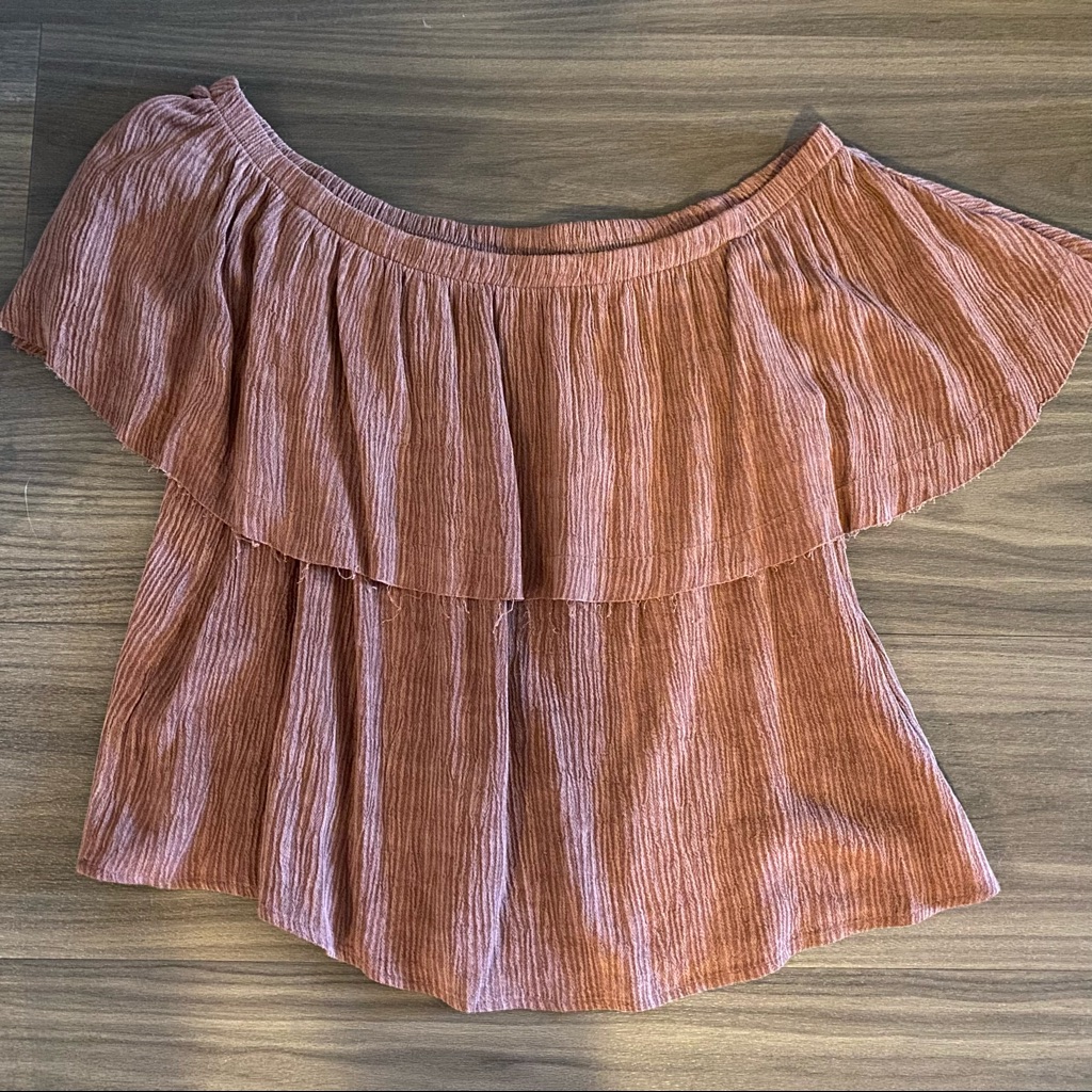 Rust Strapless Top